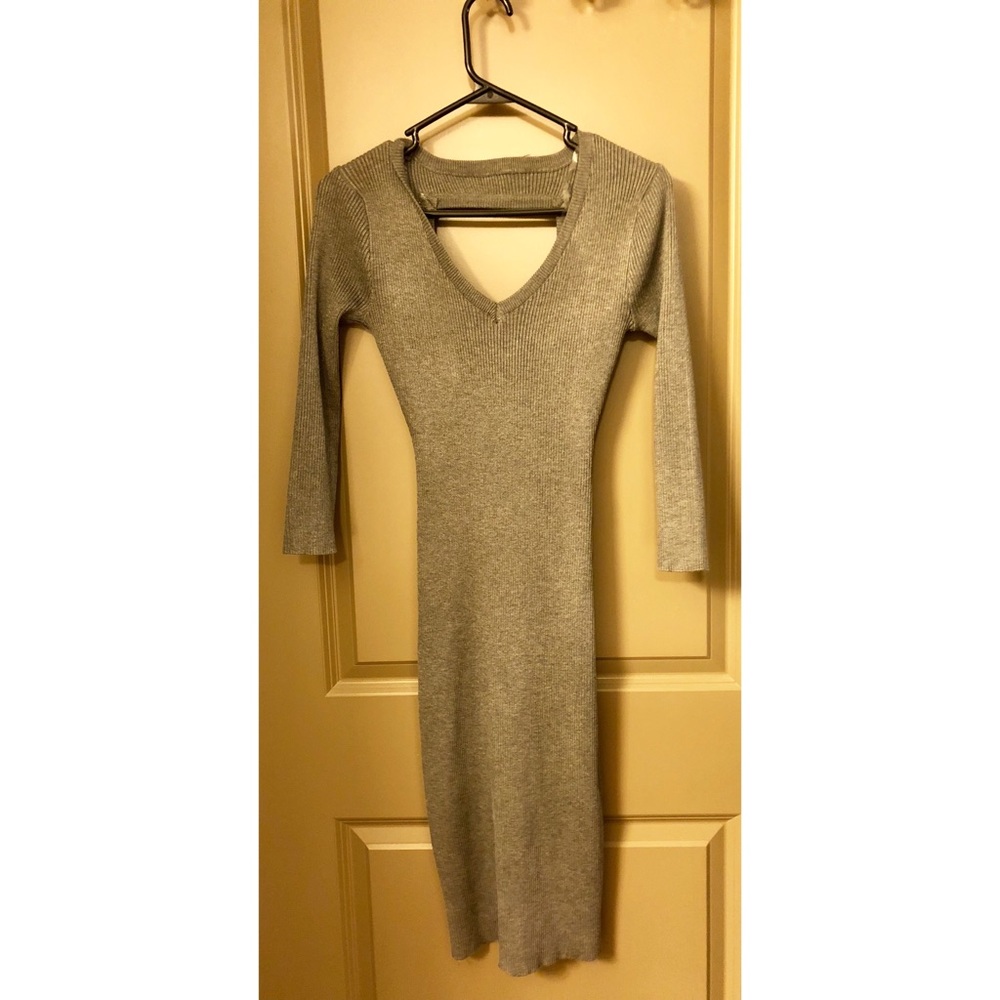 Grey long sleeve bodycon